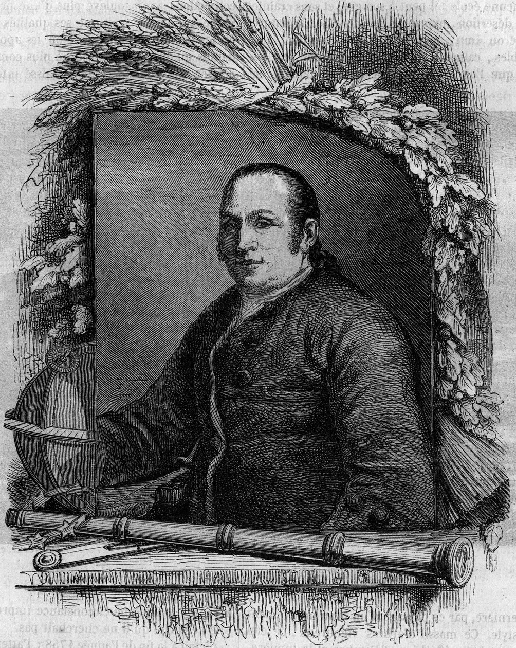 Portrét Jeana George (Johanna Georga) Palitzsche (1723-1788), německého astronoma. Gravírování v „“Le Magasin malebné““ od French School