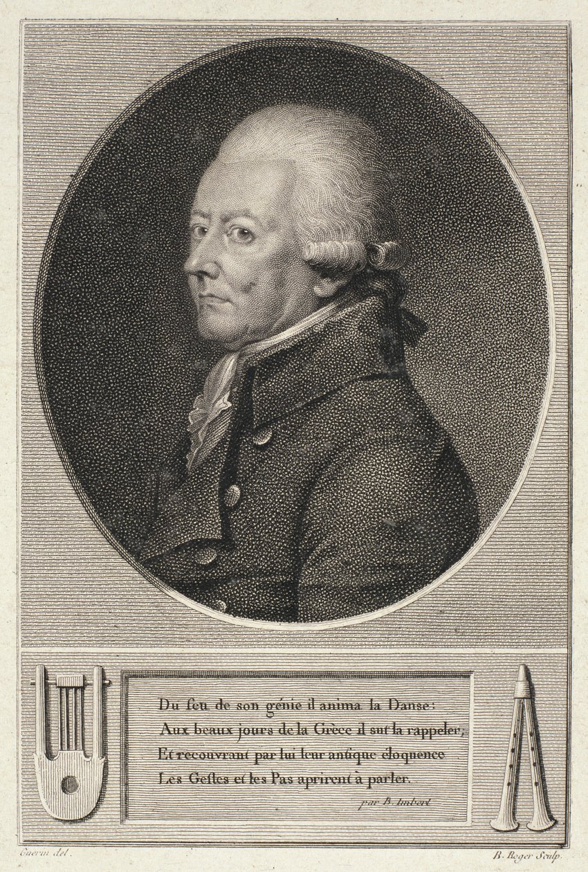 Portrét Jean Georges Noverre (1727-1810) vyrytý B. Rogerem od French School