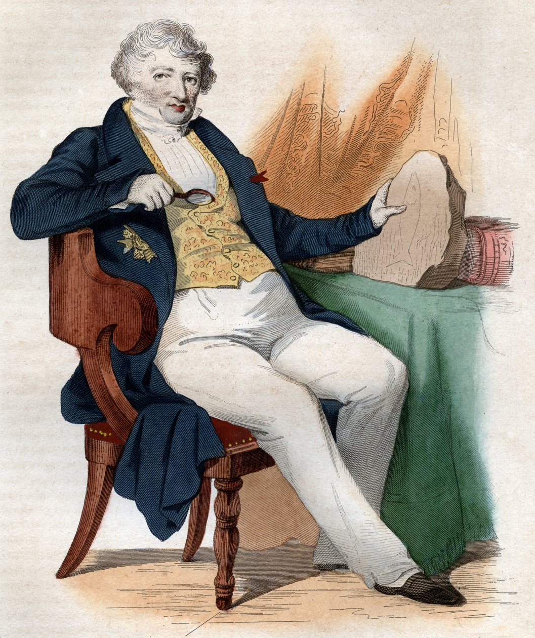 Portrét Jeana Leopolda Nicolase Frederica Cuviera známého jako Georges Cuvier (1769-1832), francouzský přírodovědec a zoolog. od French School