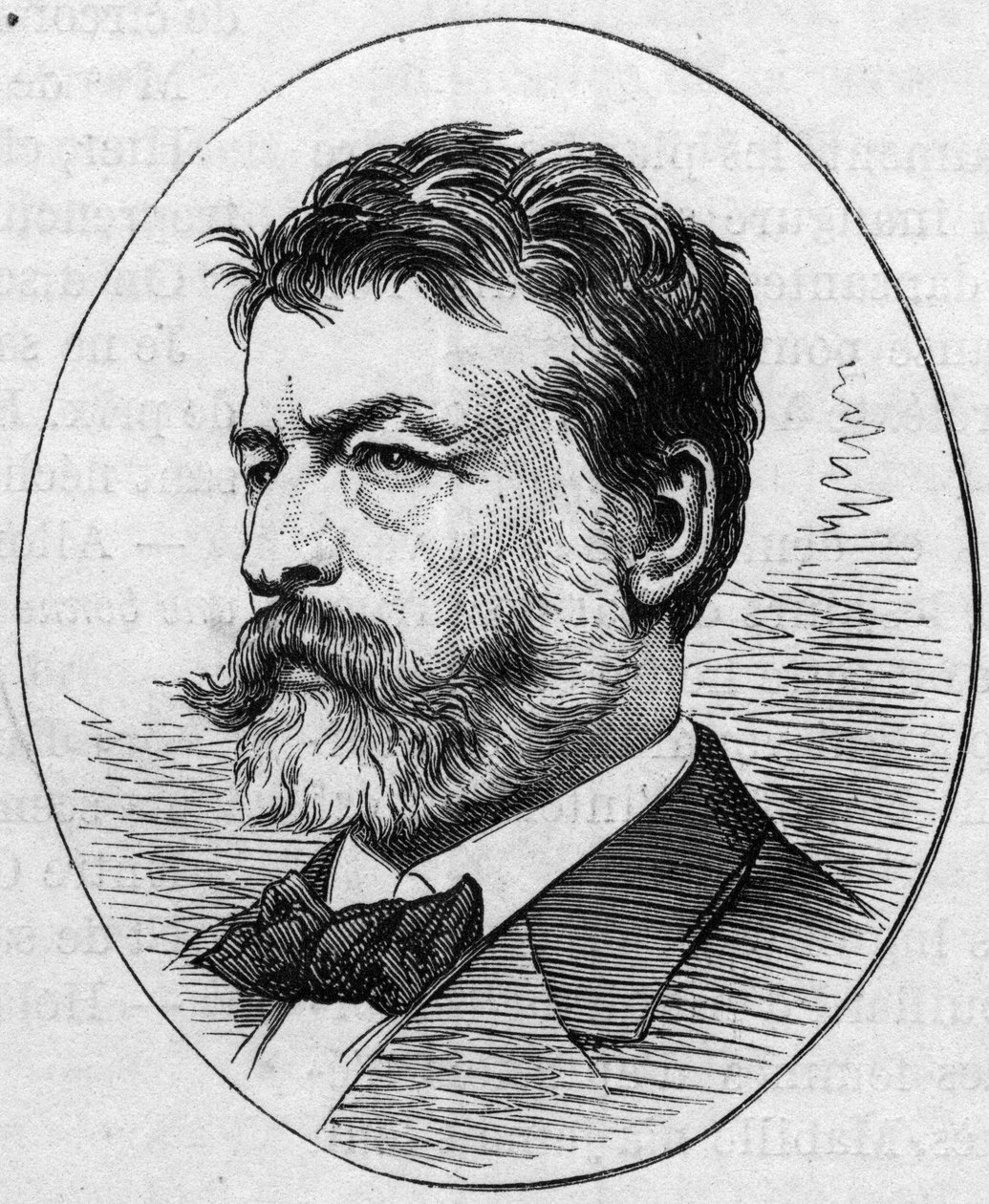 Portrét Jean Louis Ernest Meissonnier (1815-1891), francouzský malíř. Rytina v „“ Le Monde Illustré““ č. 890 ze dne 2. května 1874. od French School