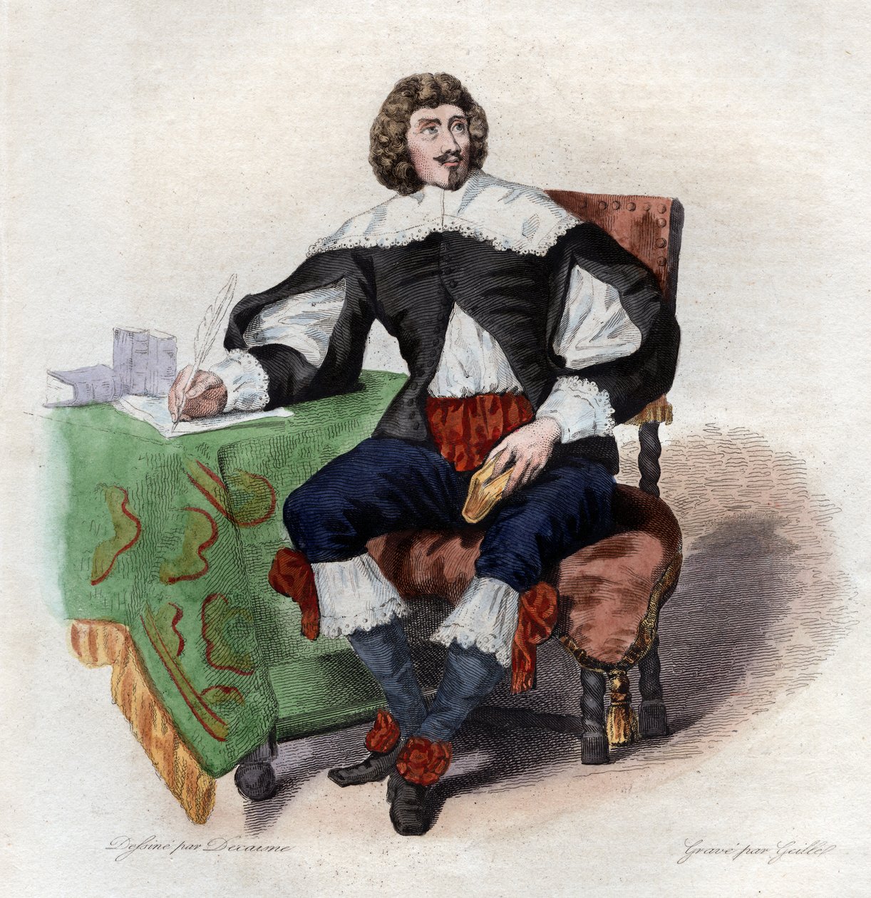Portrét Jean Louis Guez de Balzac (1597-1654), francouzský autor. od French School