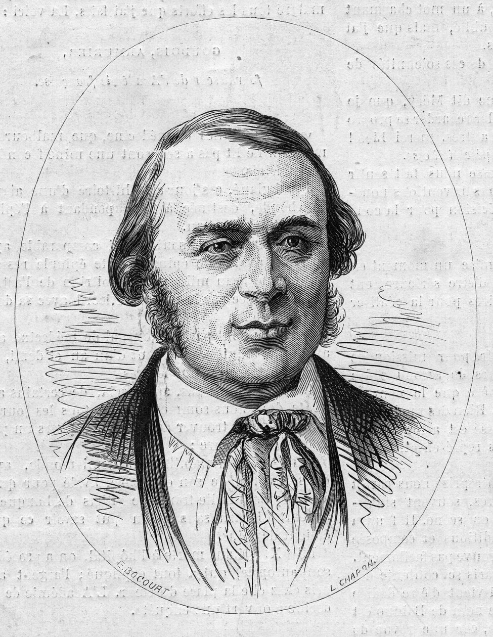 Portrét Jean Louis Rodolphe Agassiz (1807-1873), americký přírodovědec. Rytina v „“ Le Monde Illustré““ č. 872 z 27. prosince 1873. od French School