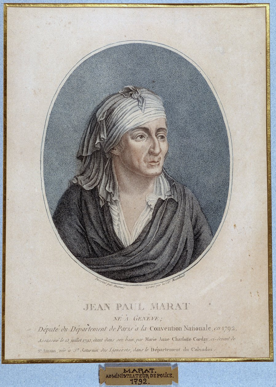 Portrét Jean Paul Marat (1743-1793), francouzský lékař, publicista a politik od French School