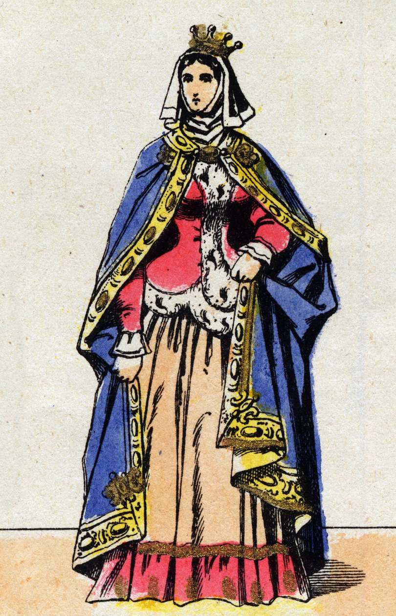 Portrét ženy Jeanne de Boulogne od Philipa V. Dlouhého (1294 - 1322) od French School