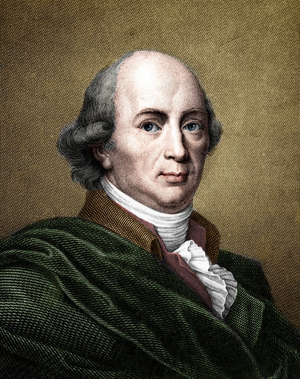 Portrét Johanna Gottfrieda Herdera (1744-1803) německého filozofa a spisovatele. (později zbarvení) od French School