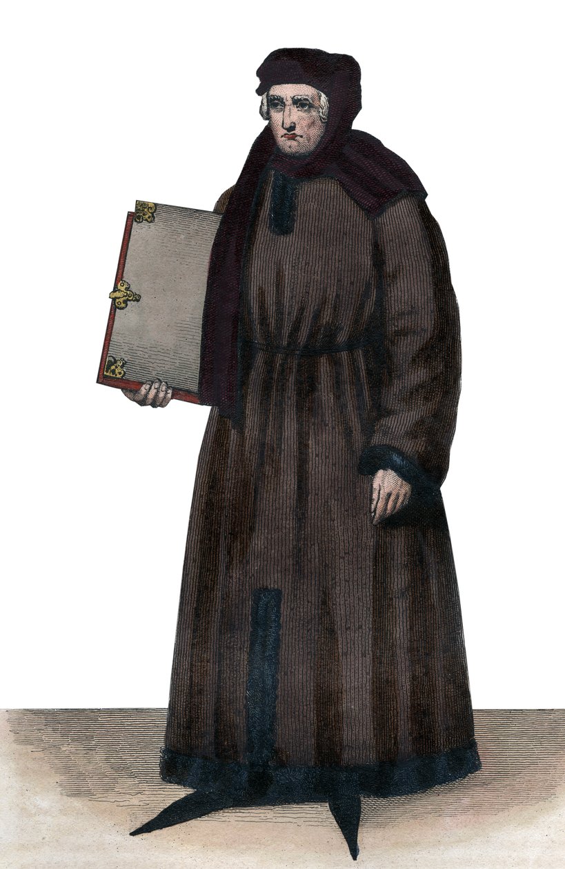 Portrét Johna Froissarta (1337-1404), francouzských kronikářů středověké Francie. od French School