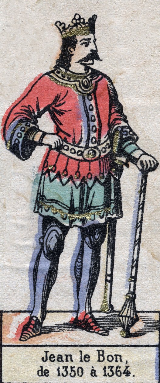 Portrét Jana II z Francie, známého jako Jan Dobrý (1319-1364) (dynastie Kapetovců). Ilustrace z konce 19. století. od French School