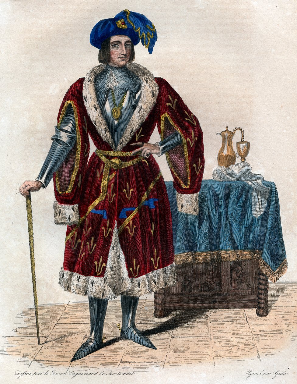 Portrét Jana Orleánského, hraběte z Dunois (Bastard z Orleansu) (1402-1468). od French School