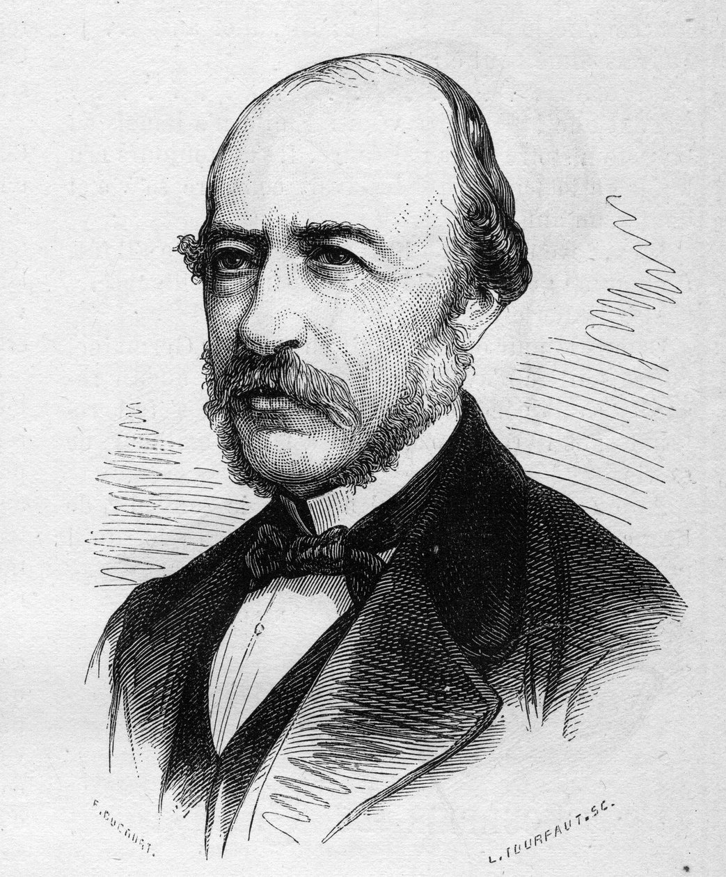 Portrét Josepha Autrana (1813-1877), francouzského básníka. Rytina v „“ Le Monde Illustré““ č. 1040 ze 17. března 1877. od French School