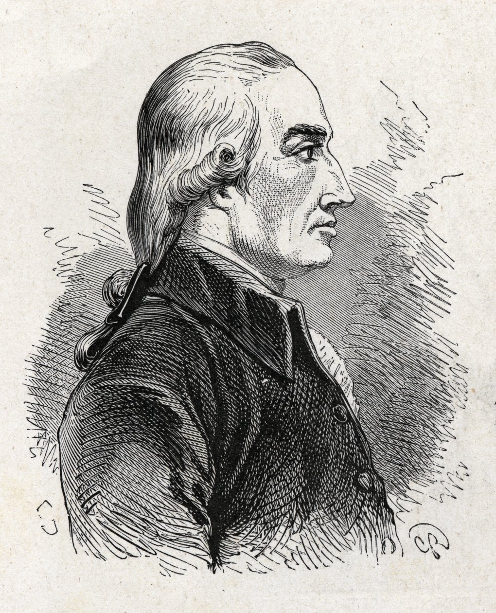 Portrét Josepha Blacka (1761 - 1799), britského fyzika a chemika (objev magnézie) - v „“ Album of Science; věhlasní vědci; Velké objevy “”” 1896. od French School
