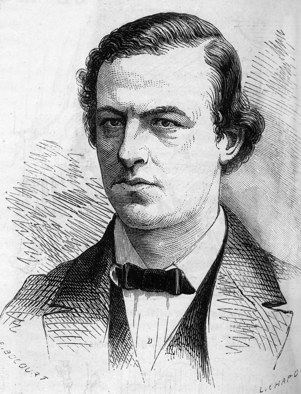 Portrét Josepha Joachima (1831-1907), maďarského houslisty. Rytina do „“ The Illustrated World““ č. 516 z 2. března od French School
