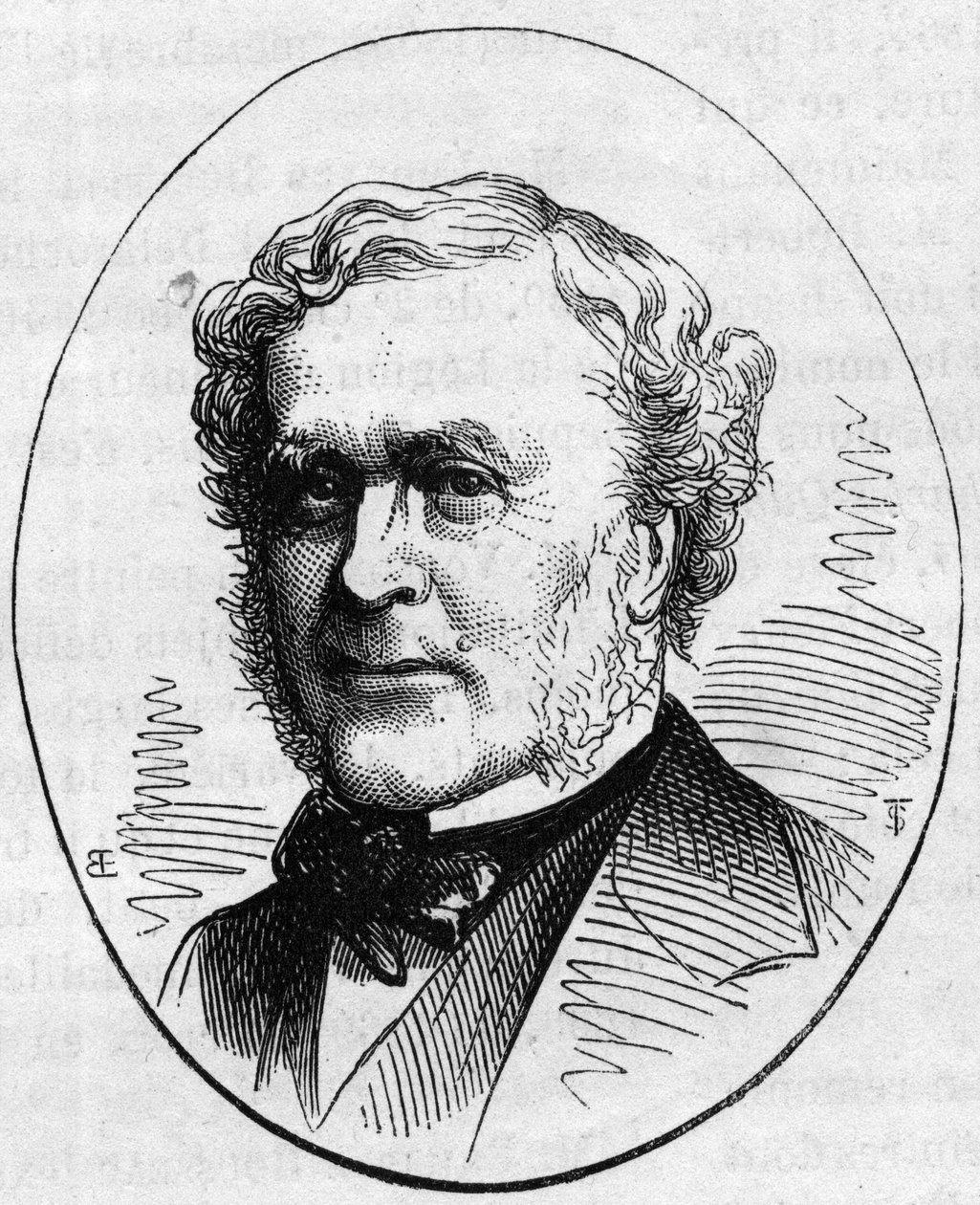 Portrét Josepha Louise Duca (1802-1879), francouzského architekta. Rytina v „“ Le Monde Illustré““ č. 890 ze dne 2. května 1874. od French School