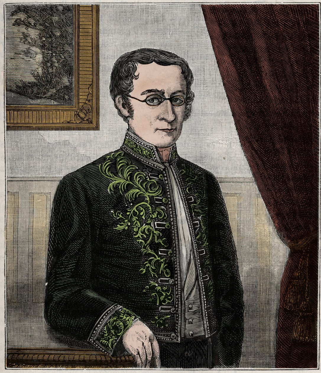 Portrét Josepha Louise Gay-Lussaca (1778-1850), francouzského chemika - Portrét Louise-Josepha Gay-Lussaca (Louis Joseph Gay Lussac) (1778-1850), francouzského fyzika a chemika - Rytina do „Vědy dostupné všem - populární fyzika a chemie“ od Ale od French School