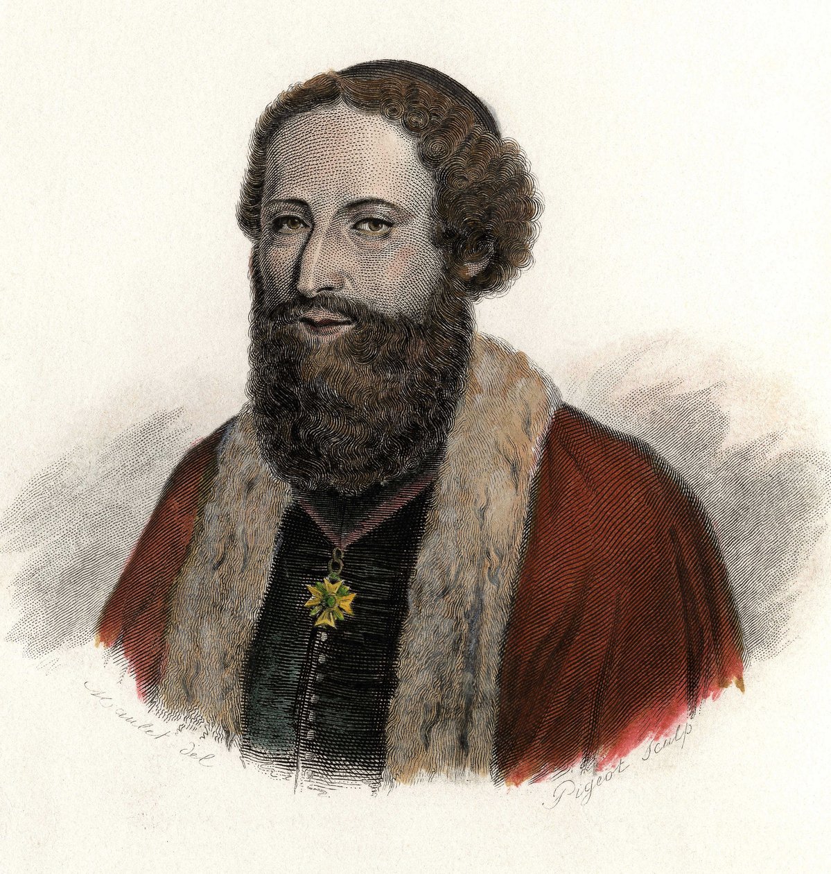 Portrét Josepha Pittona de Tournefort (1656-1708), francouzského cestovatele a botanika. V ""Portréty užitečných mužů"" od French School