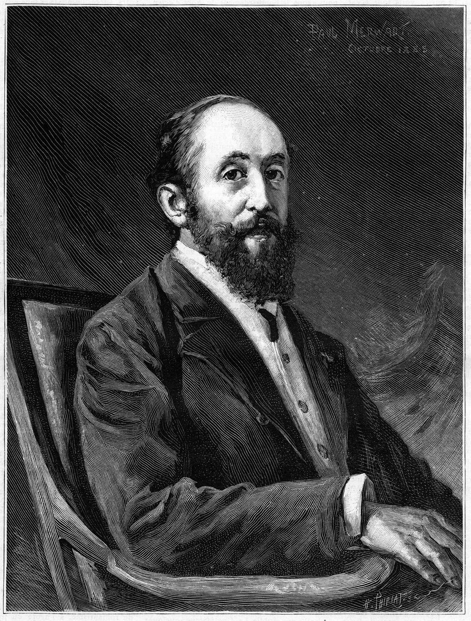 Portrét Julese Claretie (1840-1913), francouzského romanopisce a člena francouzské akademie v letech 1888 až 1913, In „The Illustrous World“ od French School