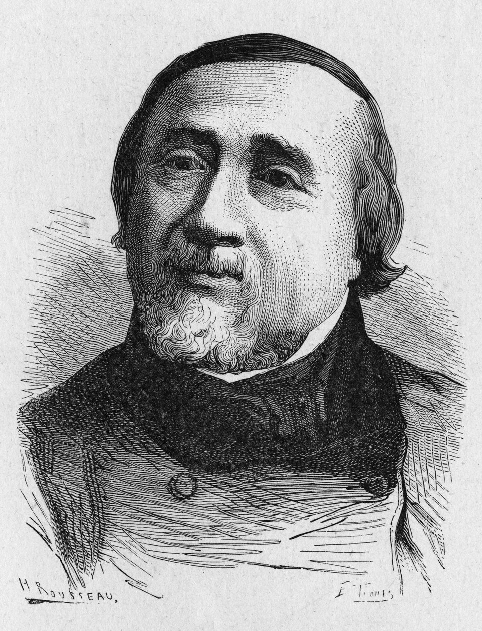 Portrét Julese Francoise Dupuise Delcourta (1802-1864) (Jules-Francois Dupuis-Delcourt), francouzského aeronauta - v „Album de la Science; věhlasní vědci; Velké objevy “””” 1896. od French School