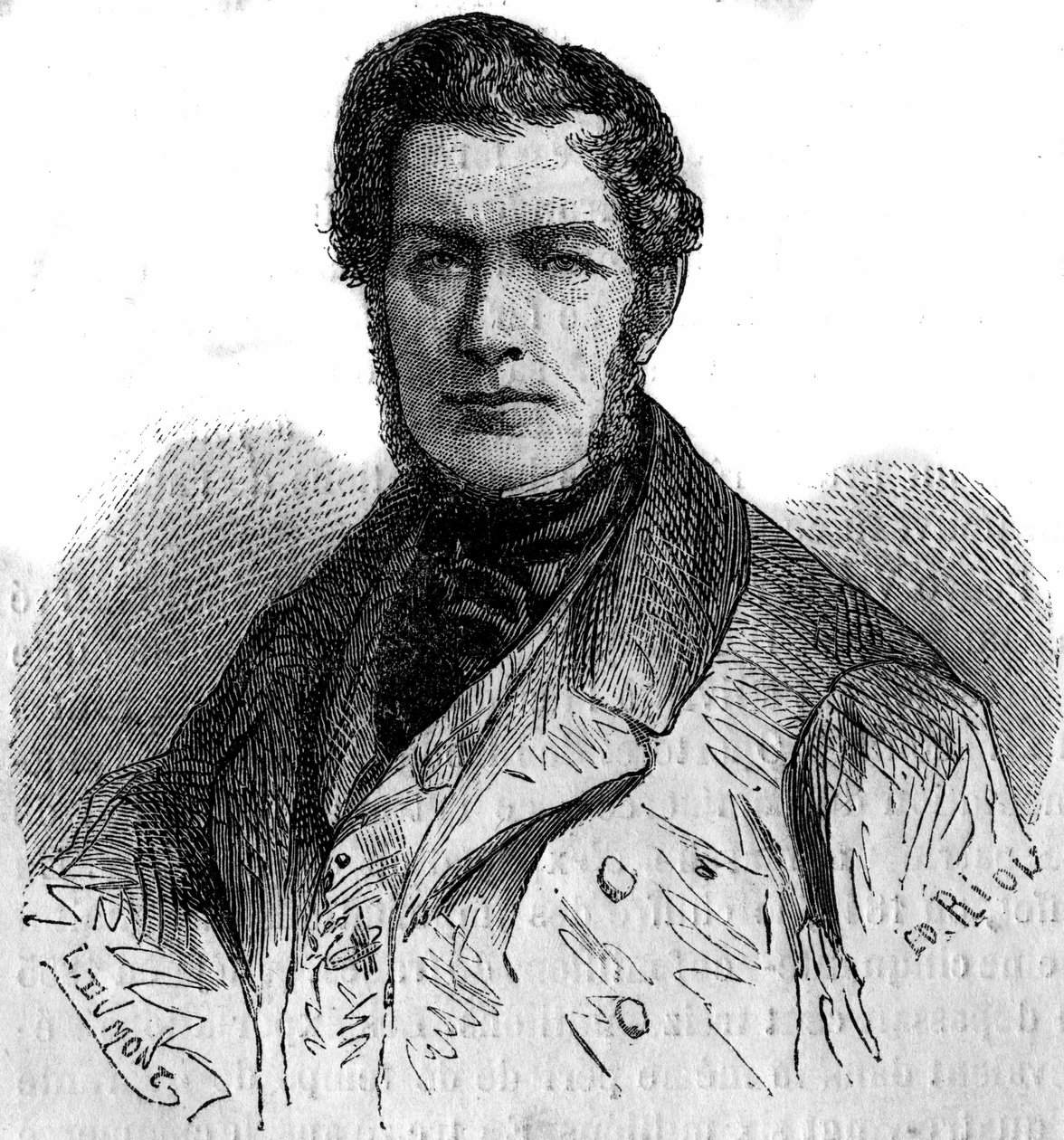 Portrét Julese Louise Philippe Coigneta (1798-1860), francouzského malíře. Rytina v „“ Le Monde Illustré““ č. 158 z 21. dubna 1860. od French School