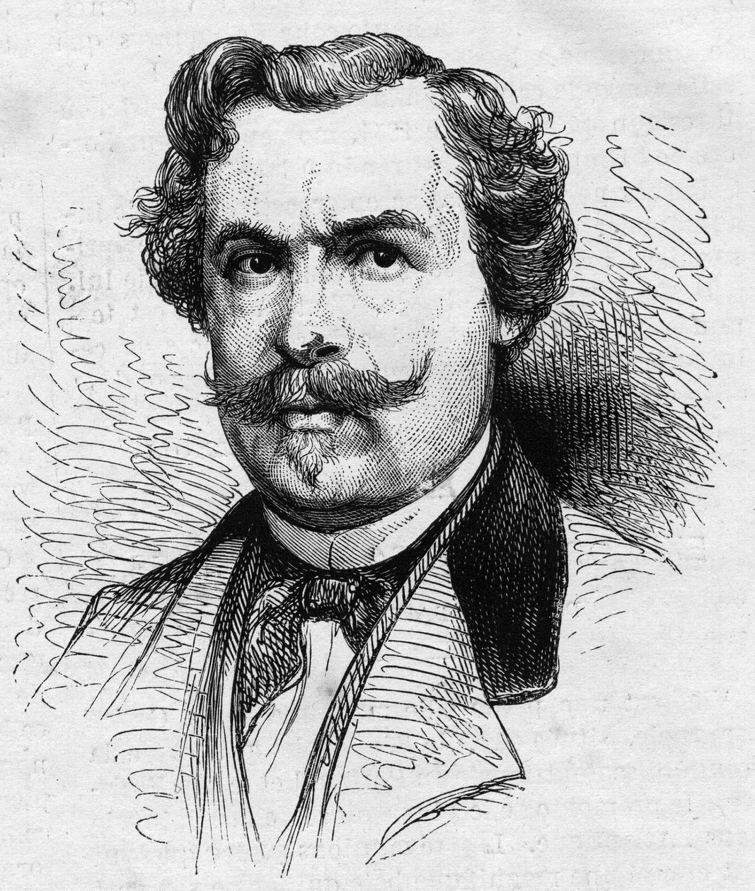 Portrét Julese de Goncourt (1830-1870), francouzského spisovatele. Rytina v „“ Le Monde Illustré““ č. 690 ze dne 2. července 1870. od French School