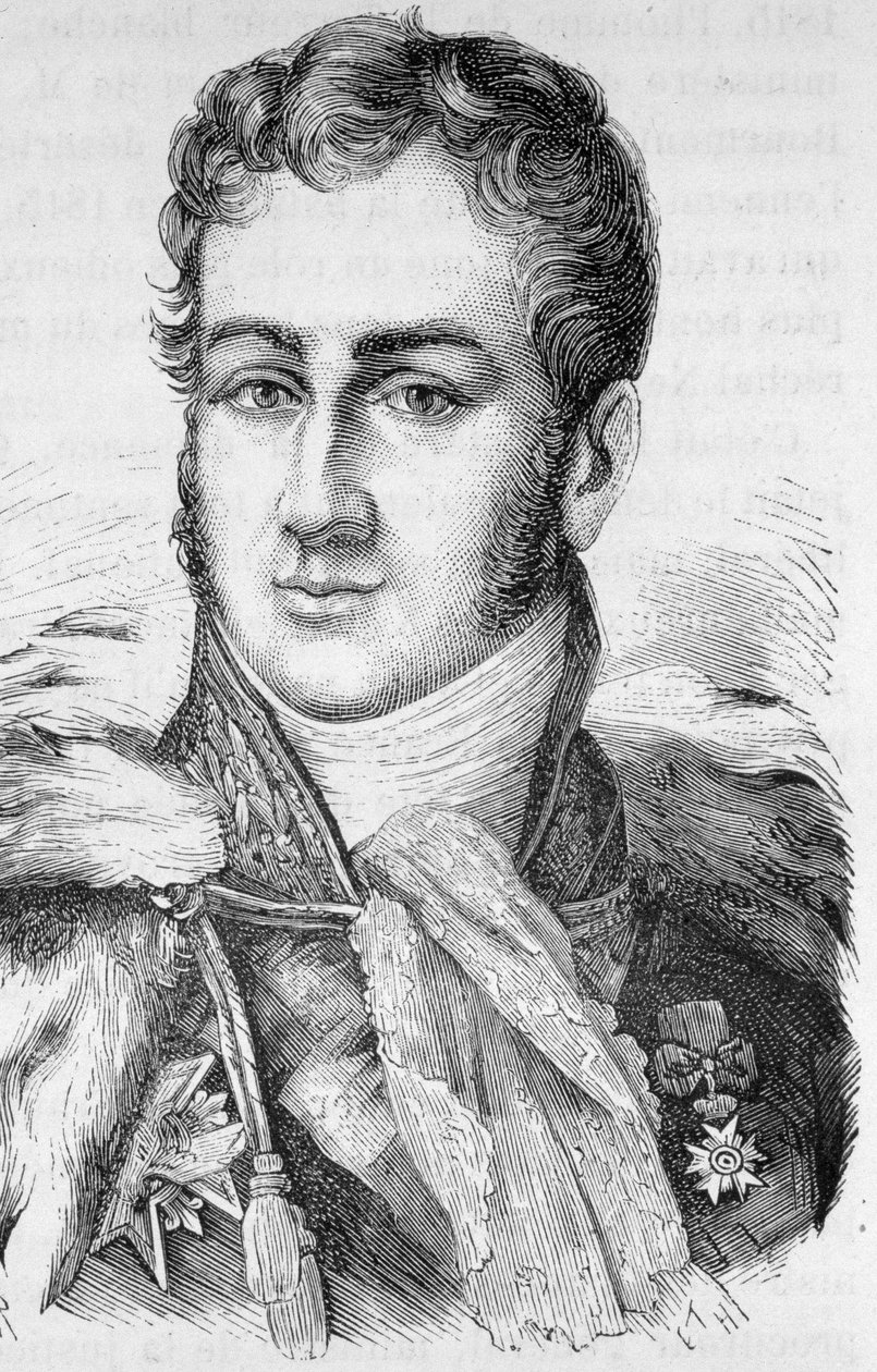 Portrét Julese de Polignac, francouzského politika (1780 - 1847) - v „“L’Histoire de France““ od Henriho Martina od French School