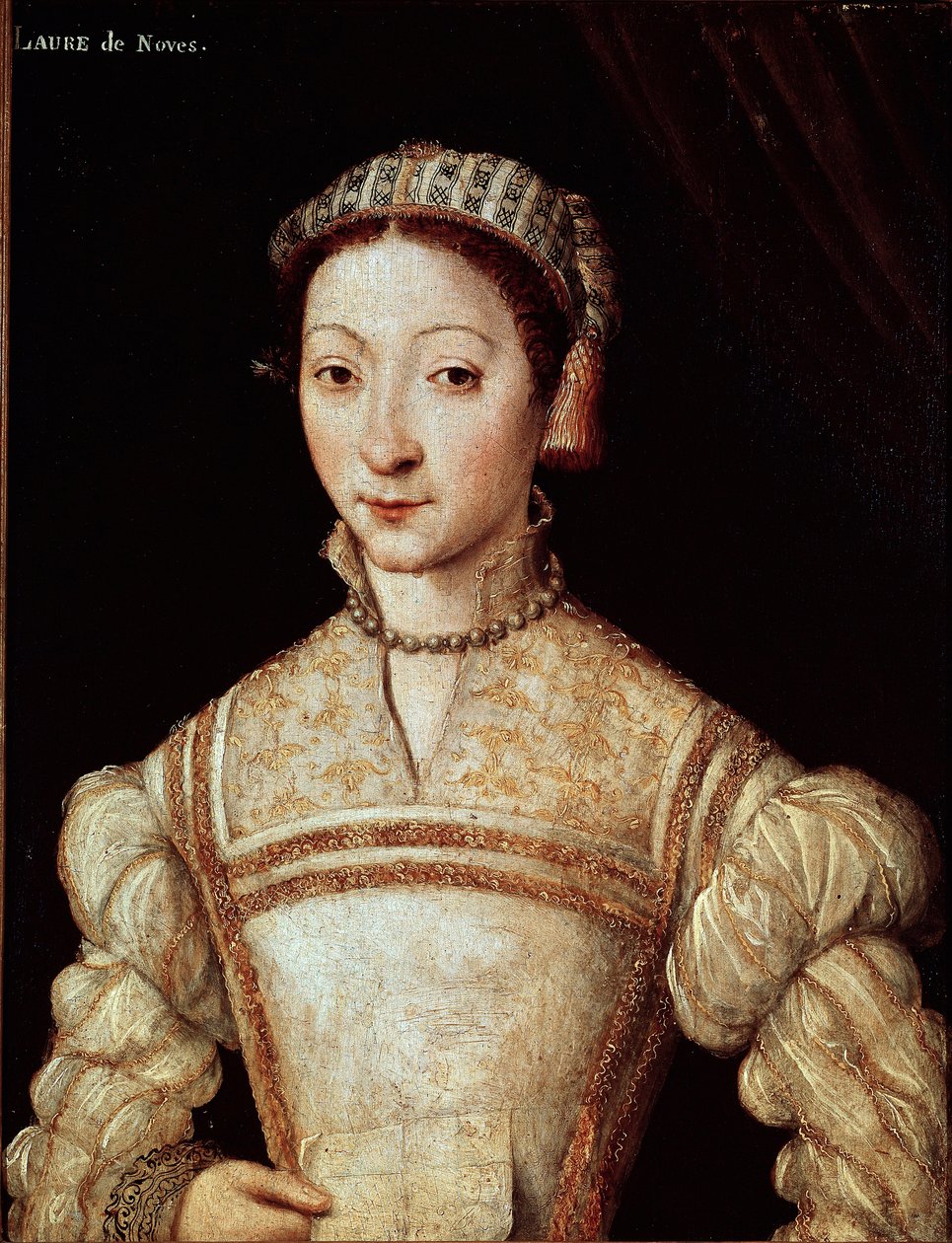 Portrét Laure (Laura) od Noves (1308-1348), žena aimee de Petrarque (Francesco Petrarca) Obraz francouzské školy 16. století Sun. 21 x 28 cm Chantilly, musee Conde - Portrét Laury de Noves (1308-1348), milovaná žena Francesca Petrarcase od French School