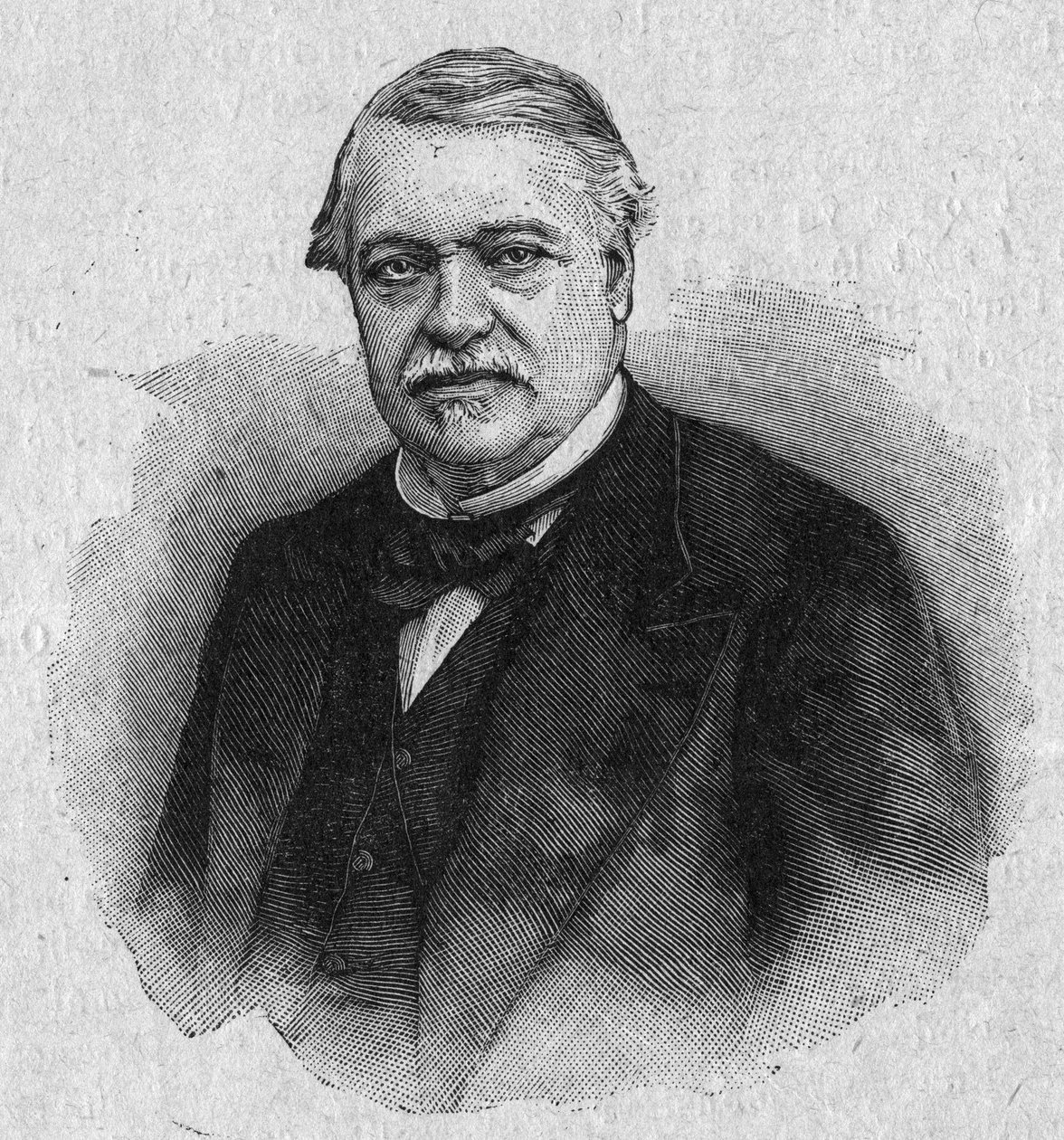 Portrét Leona Saye (1826-1896), francouzského ekonoma a politika. Rytina v „La gazette du dimanche““ z 30. dubna od French School