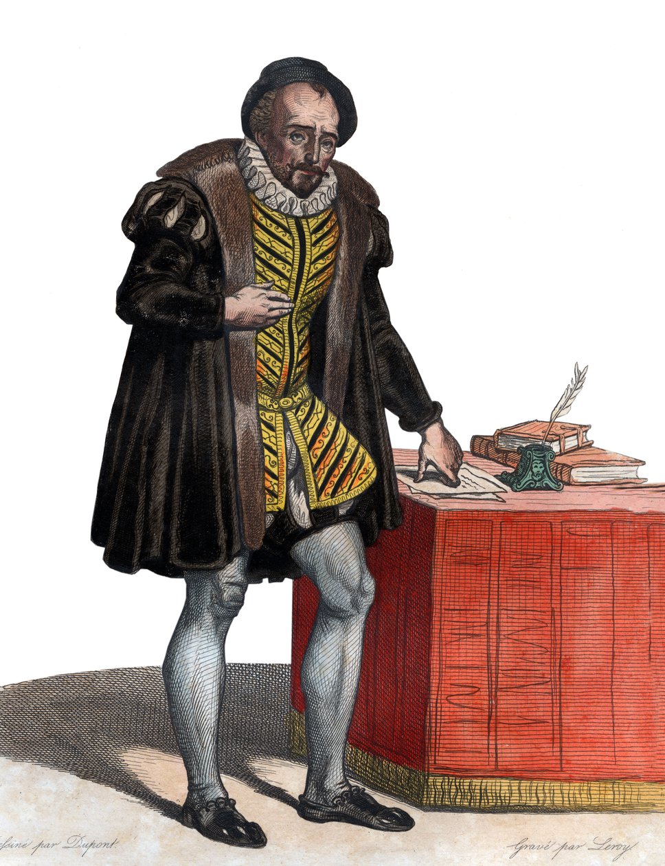Portrét lorda Michela Eyquema de Montaigne (1533-1592), francouzského spisovatele. od French School