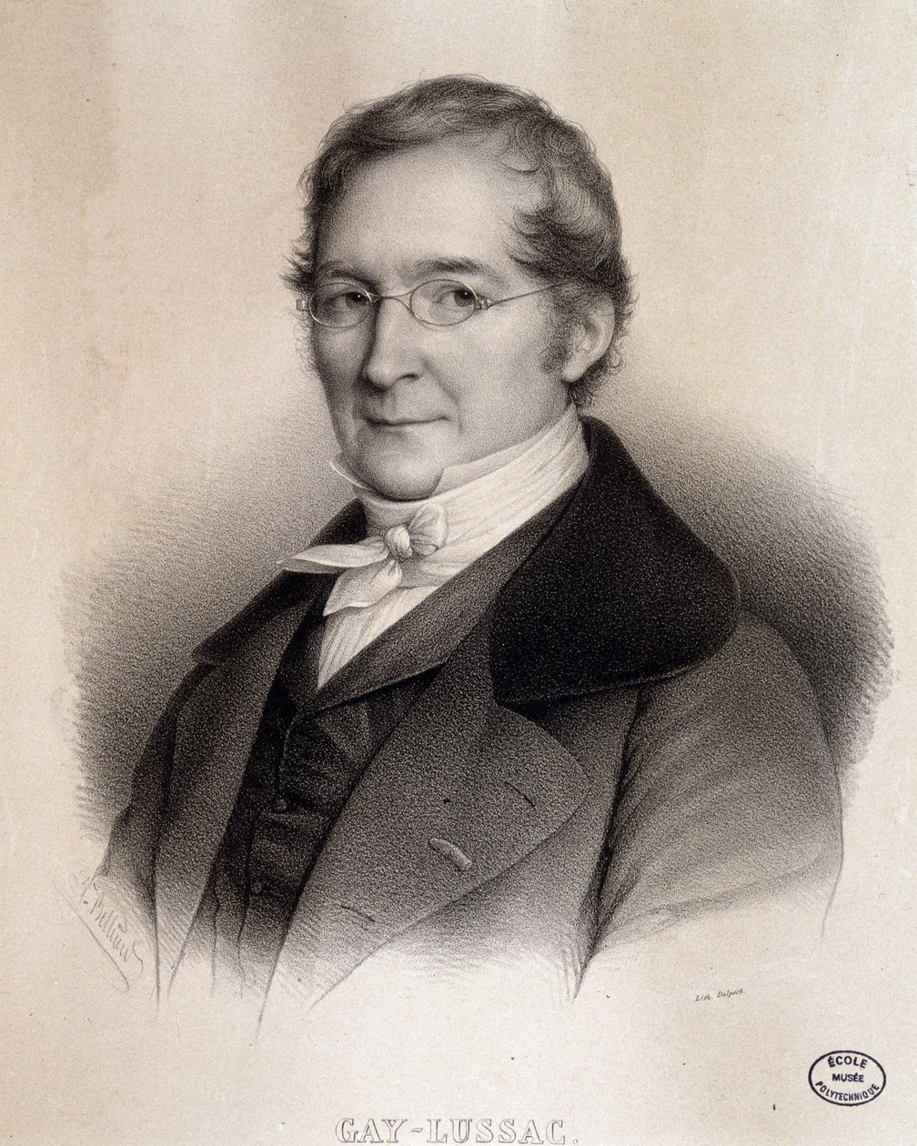 Portrét Louise-Josepha Gay-Lussaca (Louis Joseph Gay Lussac) (1778 - 1850), francouzského chemika a fyzika. Rytina z 19. století. Knihovna Ecole Polytechnique, Paříž od French School