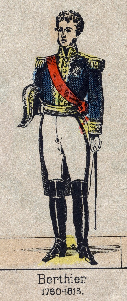 Portrét Louis Alexandre (Louis-Alexandre) Berthier (1753-1815), princ z Neuchatel, Marechal z Francie - Obrázek Epinal z konce 19. století - Soukromá sbírka od French School