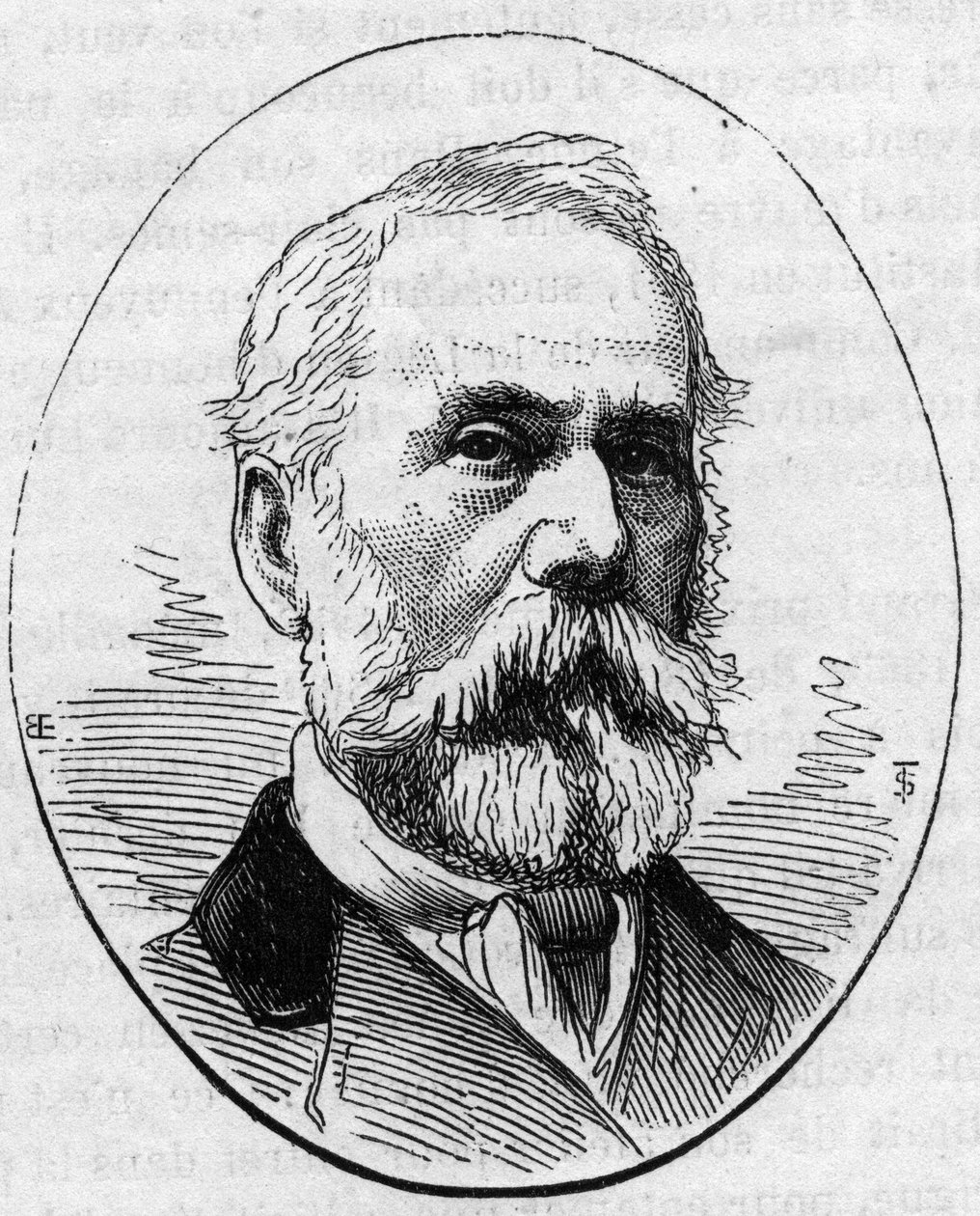Portrét Louise Francoise (?) (1814-1888), francouzského rytce. Rytina v „“ Le Monde Illustré““ č. 890 ze dne 2. května 1874. od French School