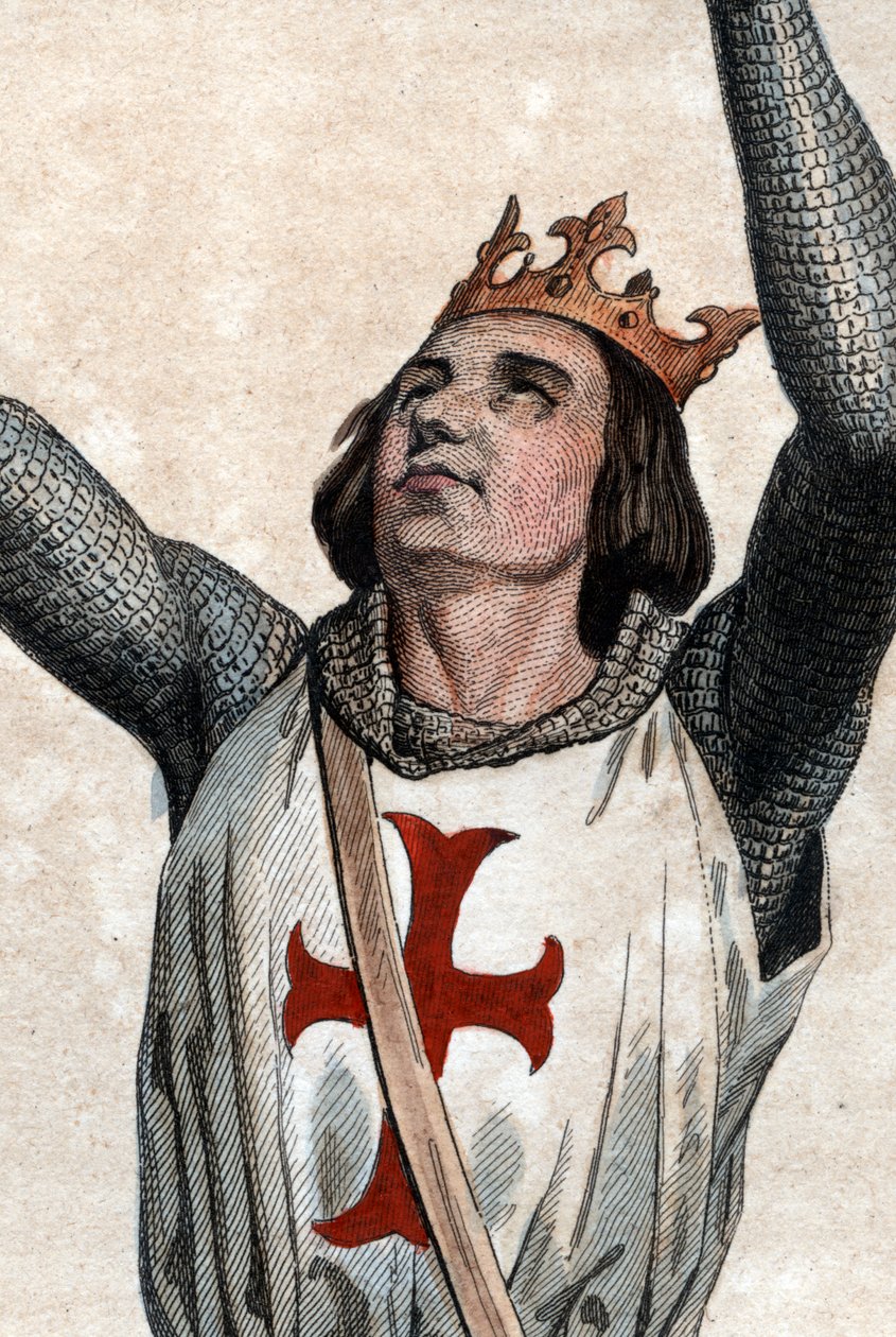 Portrét Ludvíka IX. Francouzského (Saint Louis) (1214-1270), francouzského krále. od French School