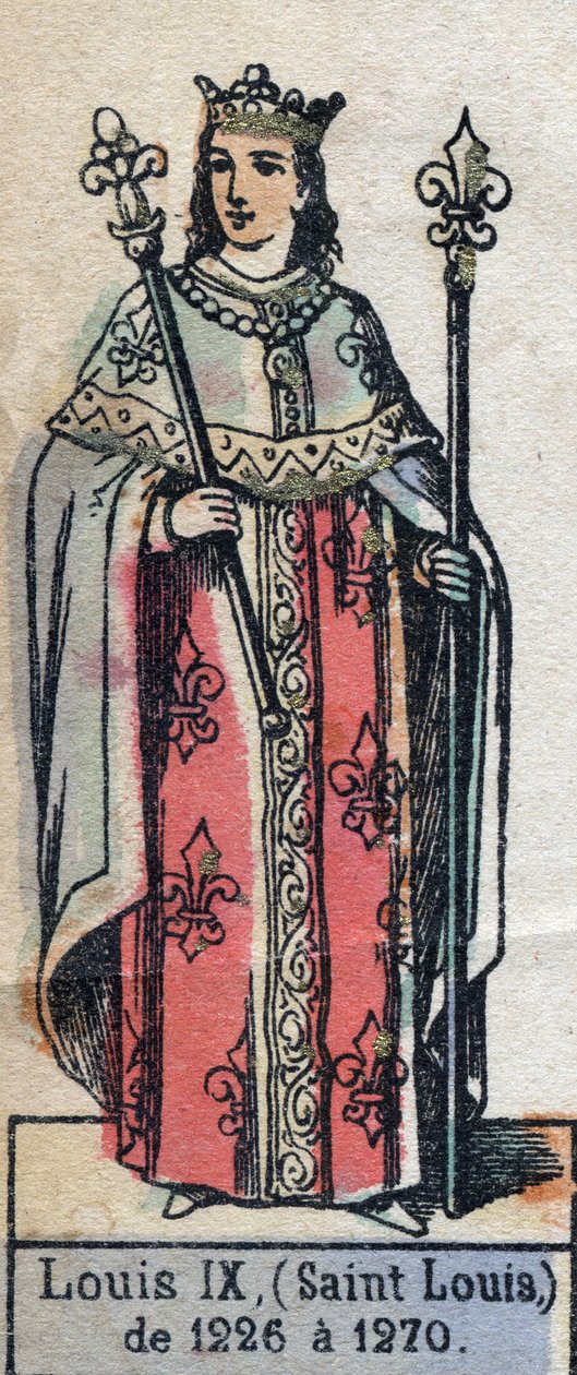 Portrét francouzského Ludvíka IX., známého jako Saint Louis (1214-1270) (dynastie Kapetovců). Ilustrace z konce 19. století. od French School