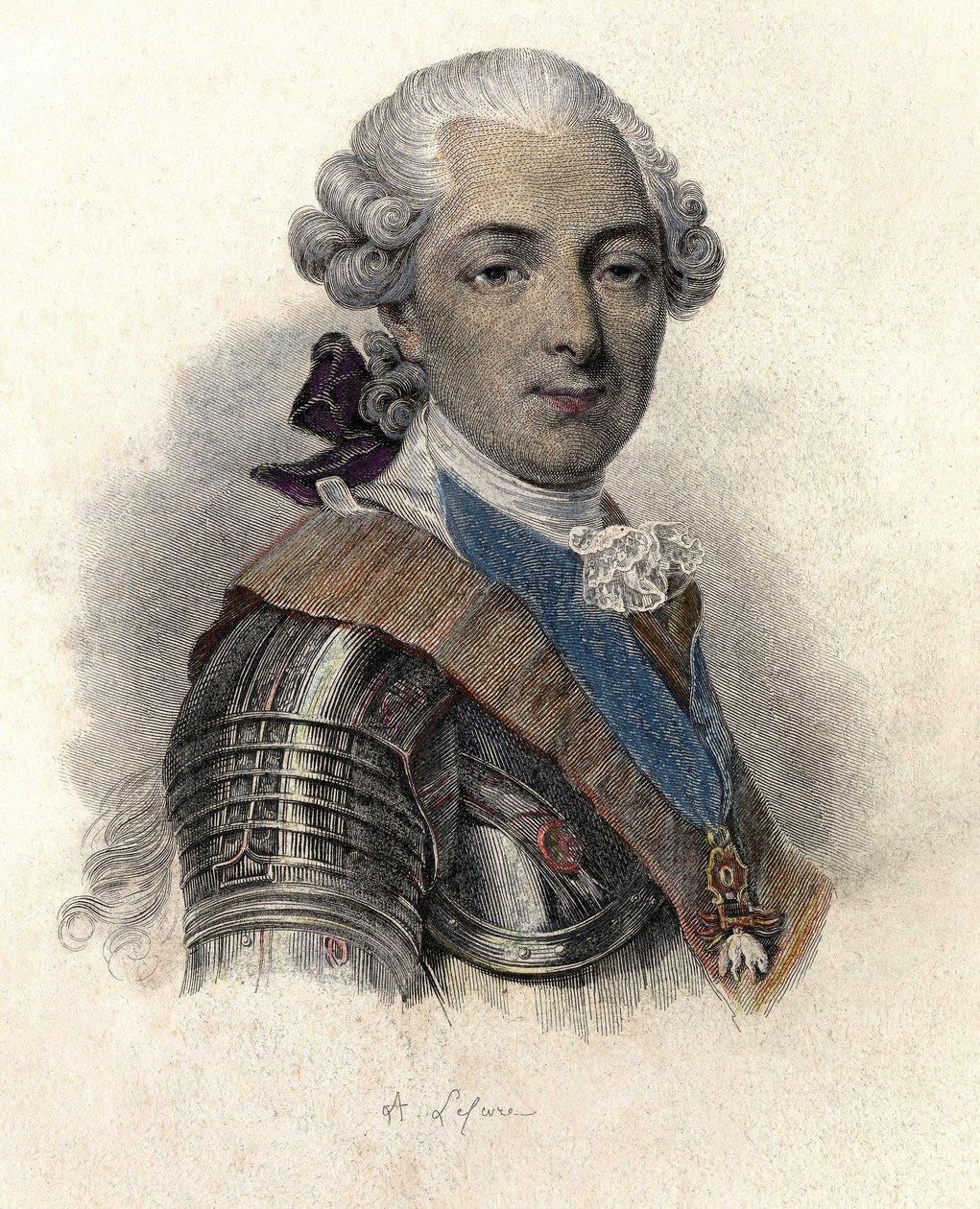 Portrét Ludvíka Jeana Marie de Bourbon, vévody z Penthievre (1725-1793), velkoadmirála a francouzského mecenáše, in "Portraits des Hommes Useful". od French School