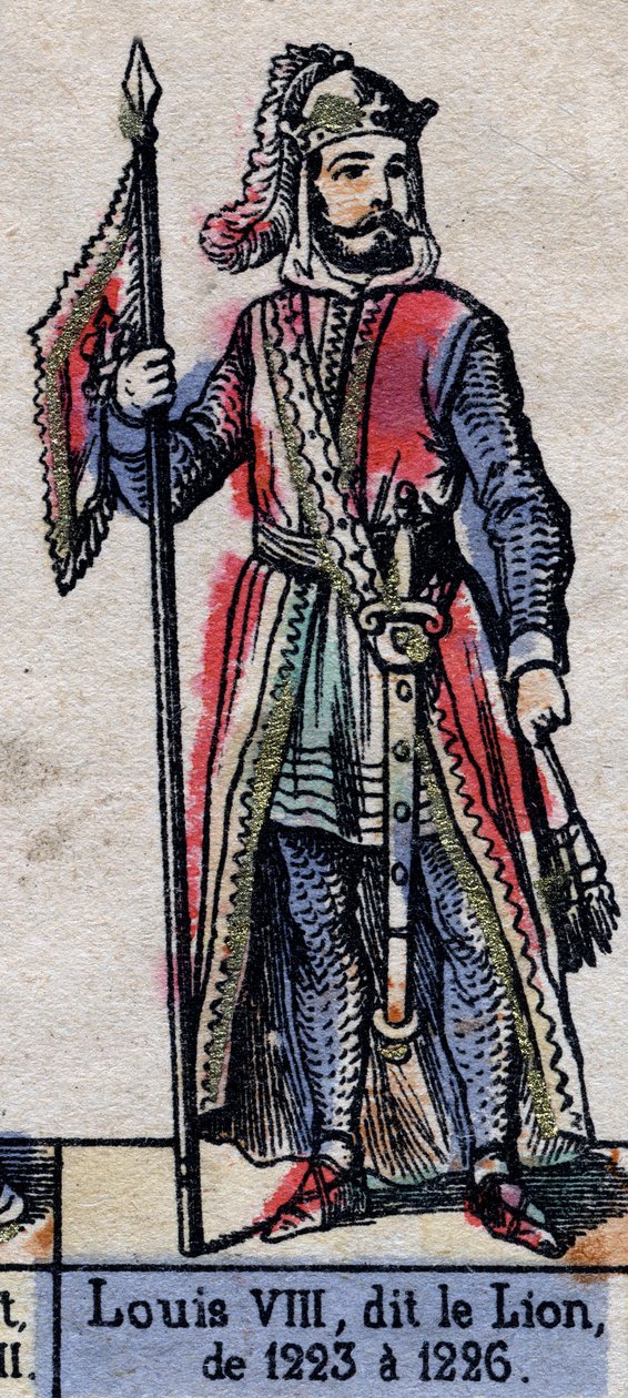 Portrét francouzského Ludvíka VIII známého jako Lev (1187-1226) (dynastie Kapetovců). Ilustrace z konce 19. století. od French School