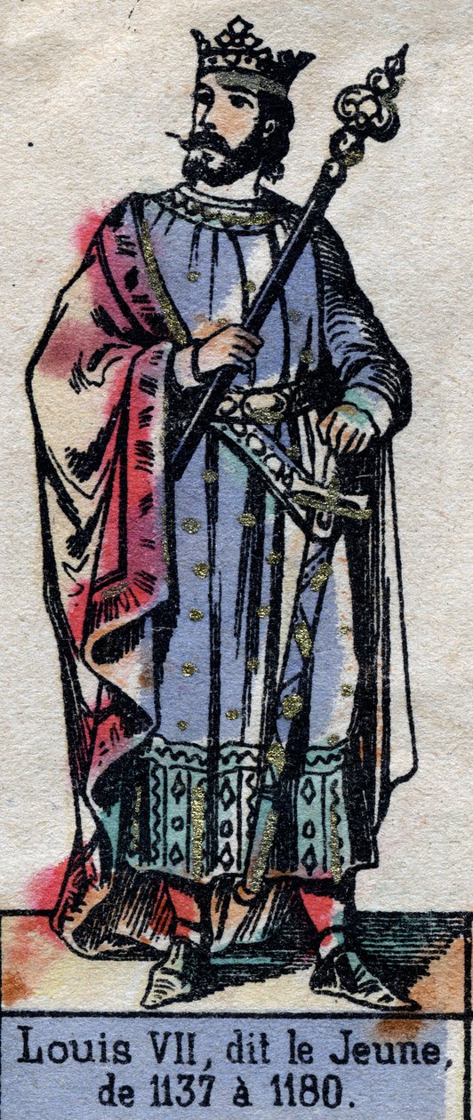 Portrét francouzského Ludvíka VII., známého jako Ludvík Mladý (1120-1180) (dynastie Kapetovců). Ilustrace z konce 19. století. od French School