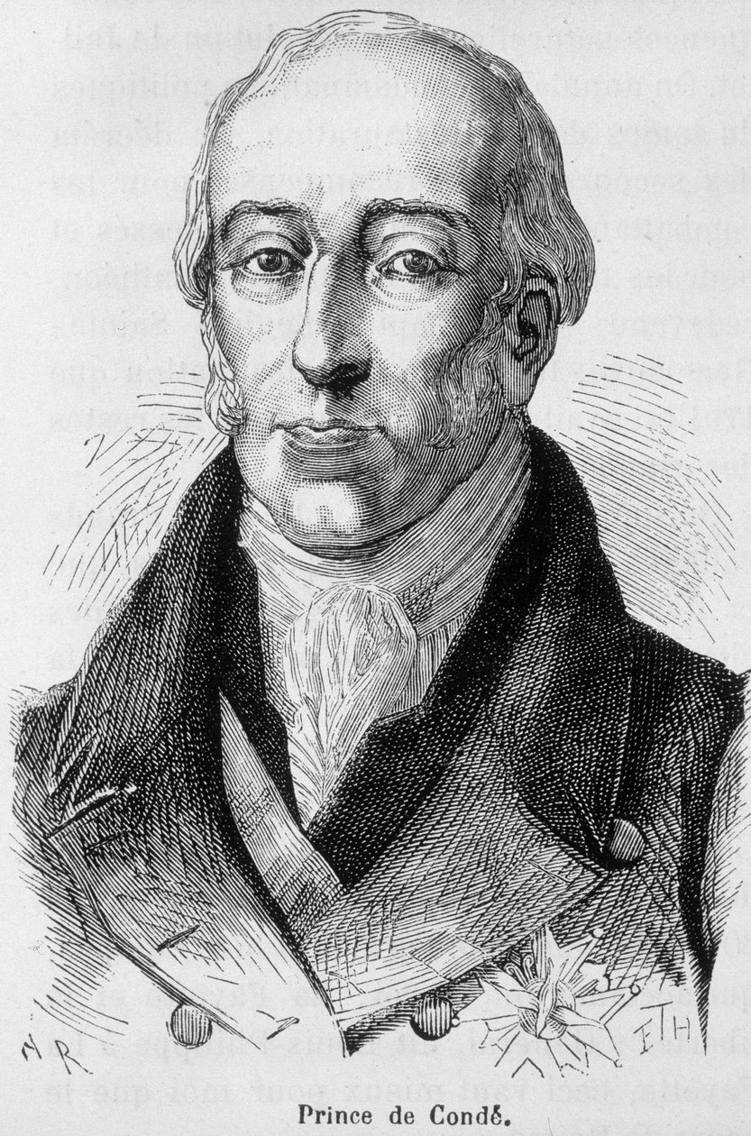 Portrét Ludvíka V. Josepha de Bourbon-Conde (1736-1818), osmého prince z Conde, francouzského válečného muže - v „“L