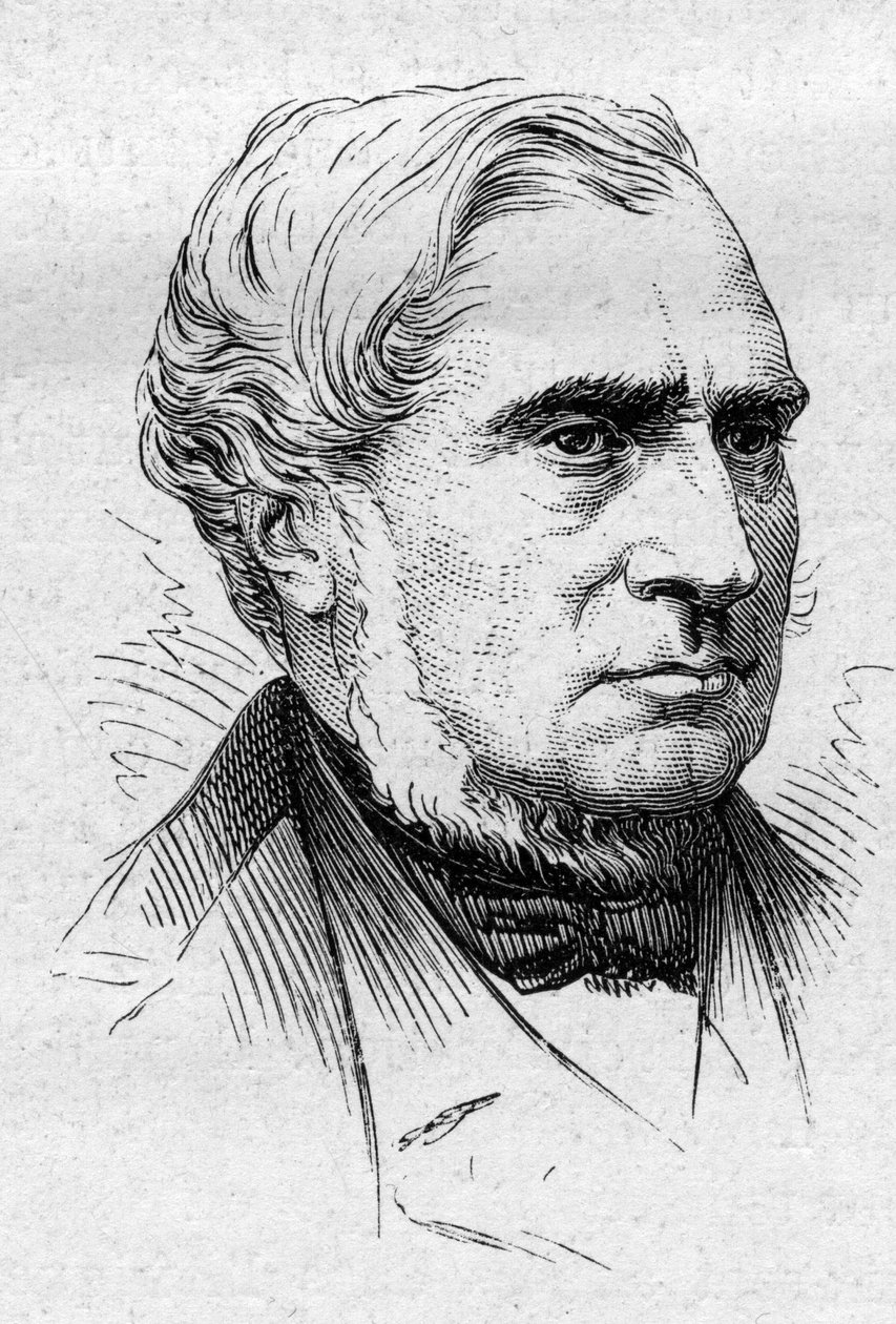 Portrét Louis de Carne (1804-1876), francouzský politik a akademik. Rytina v „“ Le Monde Illustré““ č. 883 ze 14. března 1874. od French School