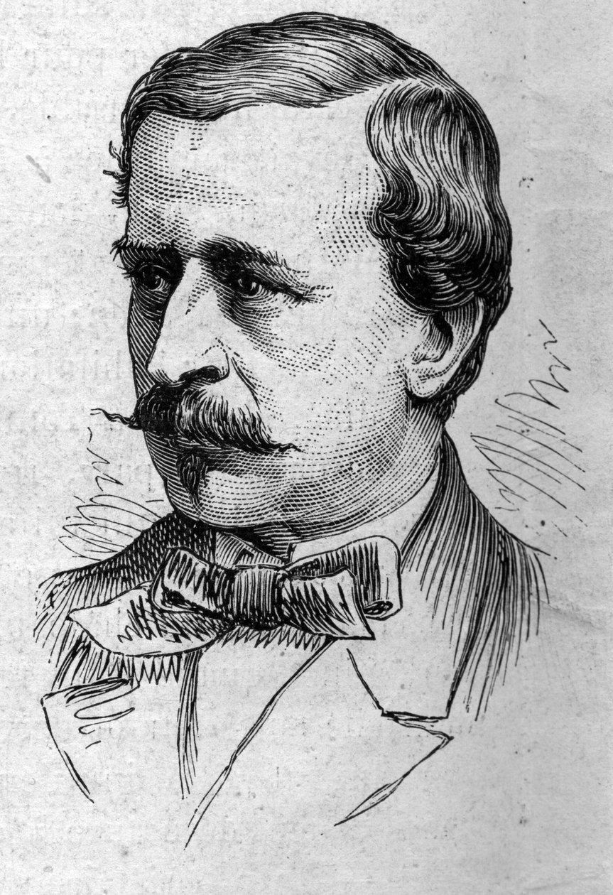 Portrét Louise de Lomenie (1815-1878), francouzského esejisty a akademika. Rytina v „“ Le Monde Illustré““ č. 883 ze 14. března 1874. od French School