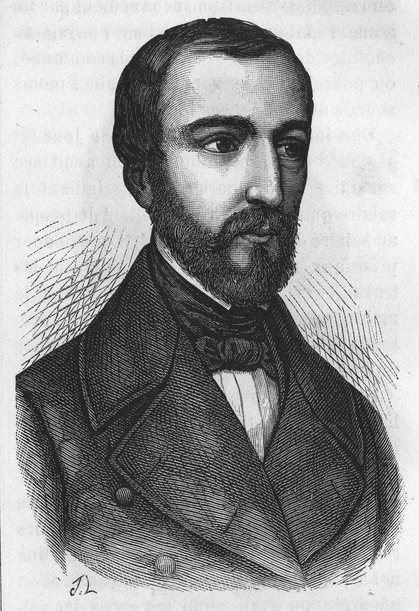 Portrét pana de Falloux, francouzského politika (1811 - 1886). Rytina z L