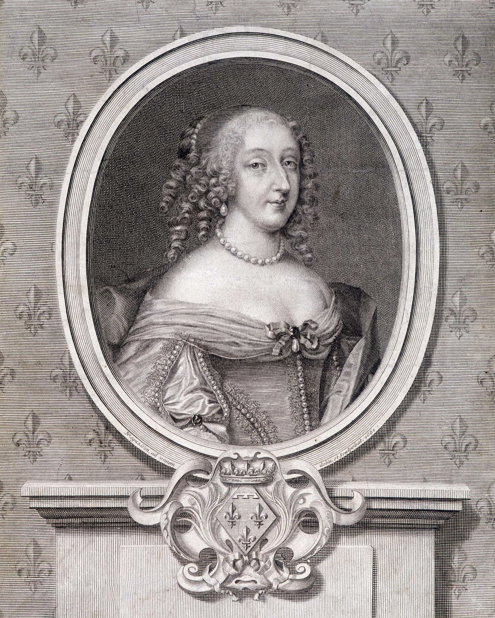Portrét mademoiselle de Montpensier s názvem „Grande Mademoiselle“ od French School