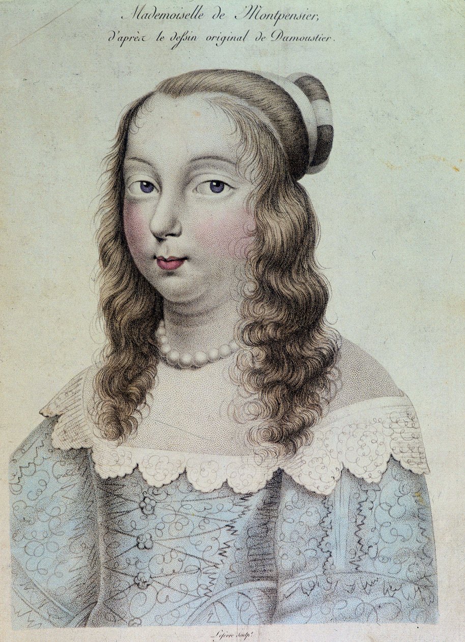 Portrét mademoiselle de Montpensier s názvem „Grande Mademoiselle“ od French School