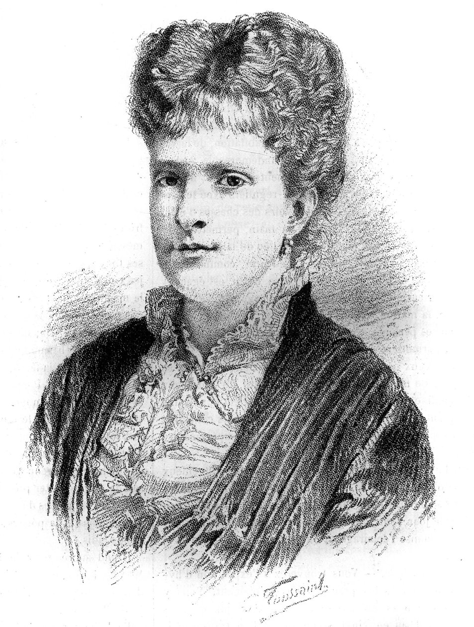 Portrét Marie Pia, královny Portugalska (1847-1911). Rytina v „“Le Monde Illustré“, 22. května 1886. od French School