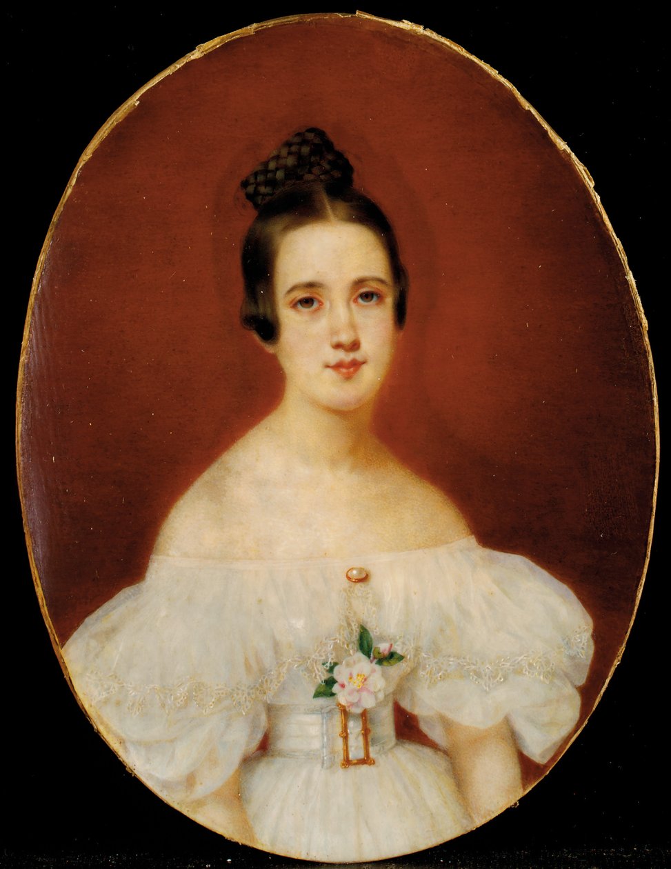 Portrét Marie-Célestine De Gas, matky Edgara Degase, kolem 1832-34 od French School