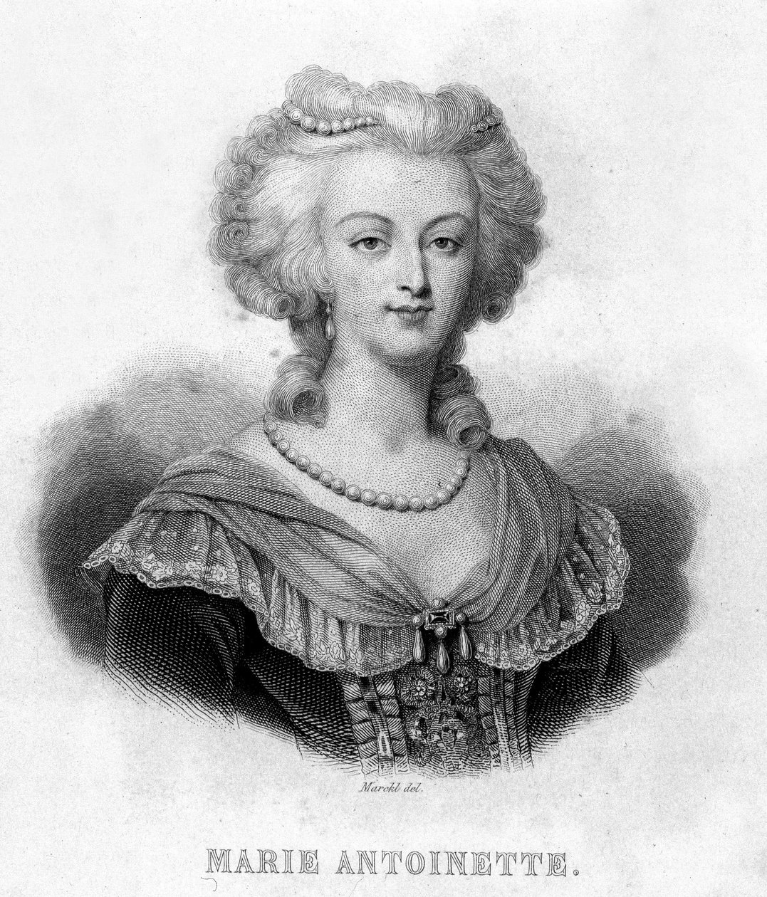 Portrét Marie Antoinetty (1755 - 1793) - v “”Revolution francaise”” od Thierse. 19. století od French School