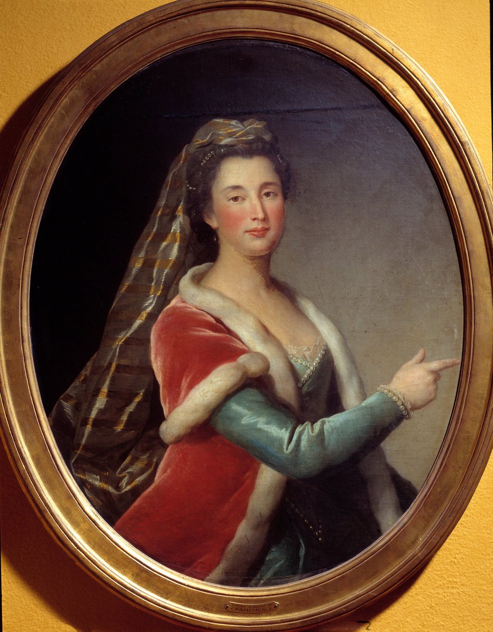 Portrét herečky Marie Desmares La Champmesle (1642-1698) v roli Roxane. Anonymní malování od French School