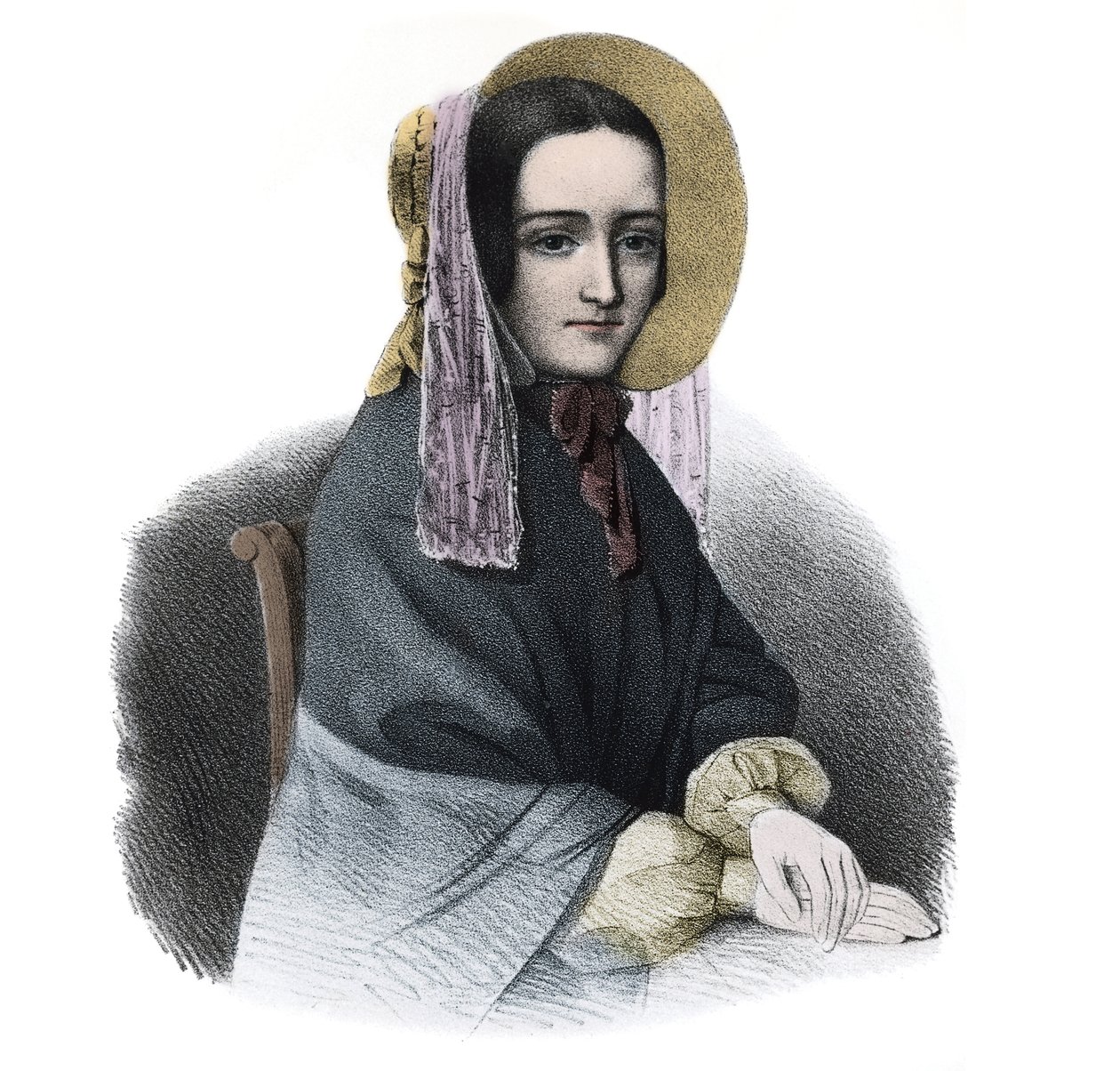 Portrét Marie Fortunee Capelle, Marie Lafarge (madame) (1816-1852) francouzský zločinec”” rytina z 19. století od French School