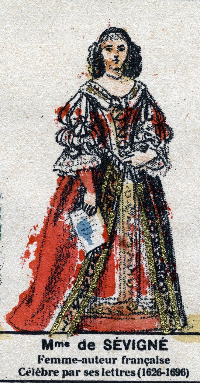 Portrét Marie de Rabutin-Chantal (Rabutin Chantal), markýze ze Sevigne známé jako Madame de Sevigne (1626-1696). V „“ Galeriede Králové a královny Francie a slavné postavy z let 1643 až 1895““ Obrázek epinal. od French School