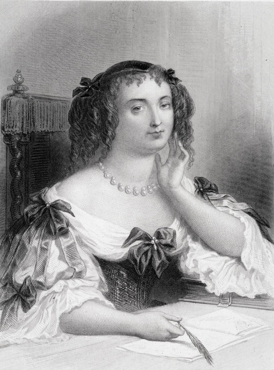 Portrét Marie de Rabutin-Chantal (Rabutin Chantal), markýze ze Sevigne známé jako Madame de Sevigne (1626-1696), spisovatelka - rytina od French School