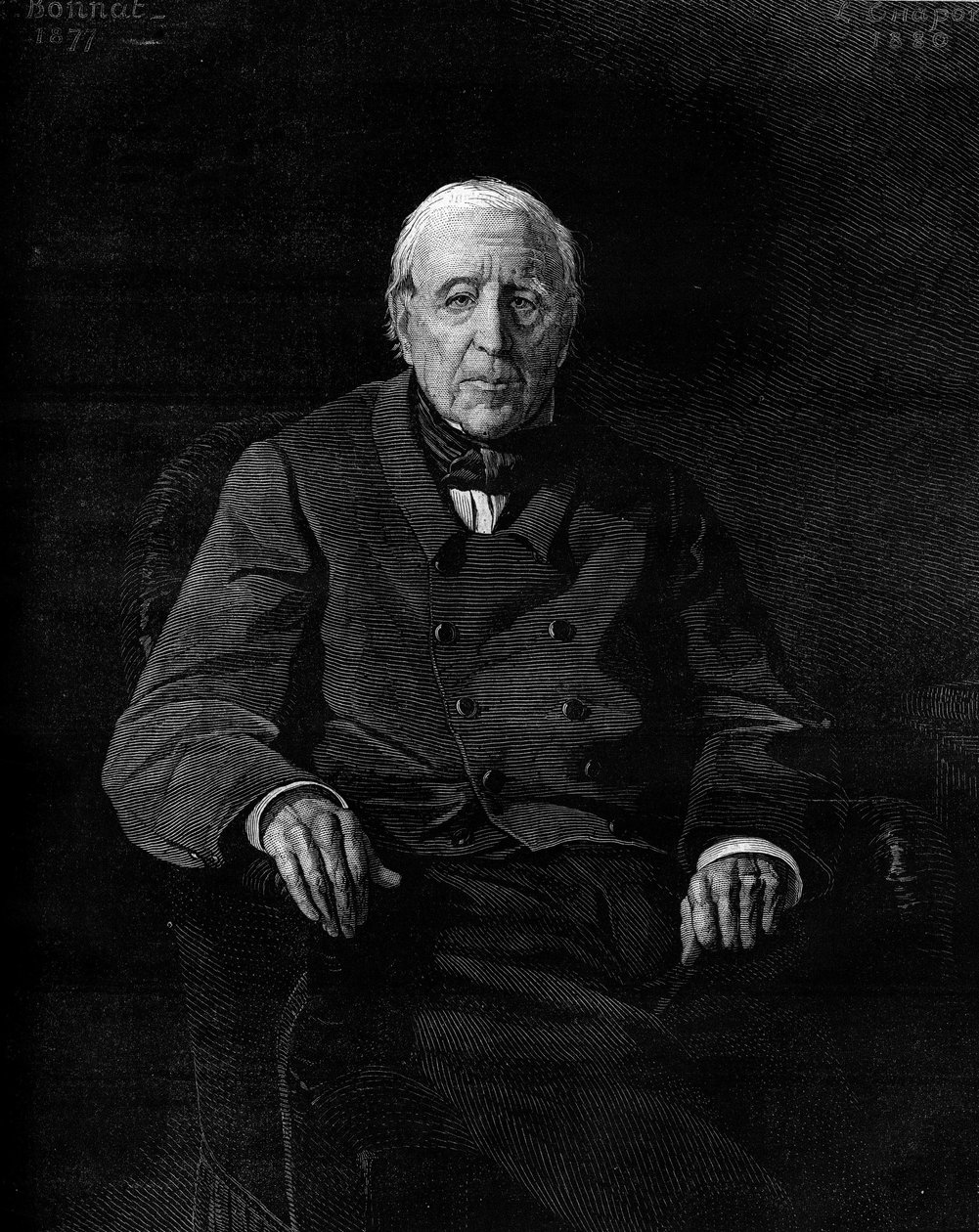 Portrét Marthe Camille Bachasson, hraběte z Montalivet (1801-1880), francouzské političky. Rytina v „“ Le Monde Illustré““ č. 1190 ze 17. ledna 1880. od French School