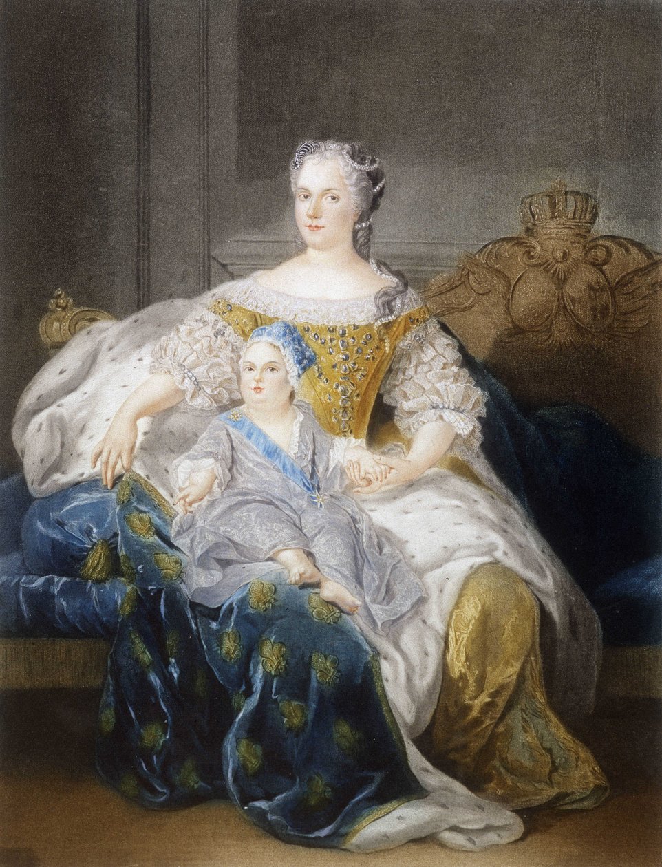 Portrét Marie Leszczynské a delfína od French School