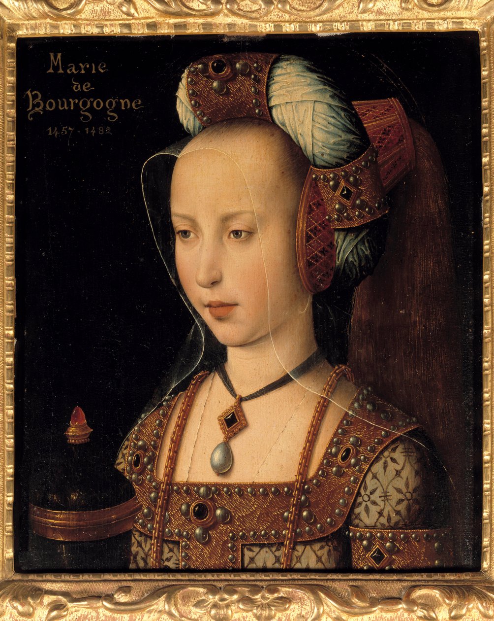 Portrét Marie Burgundské (1457-1482), vévodkyně a hraběnka Burgundska od French School